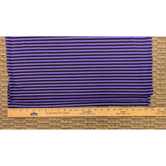 Peter Millar Summer Comfort Striped Golf Polo Logo M Purple Black Custom Spandex - Picture 6 of 9